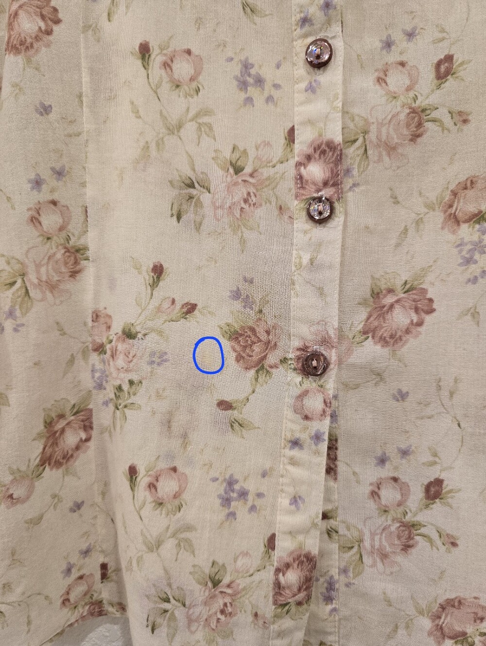 Vintage long-sleeve button-up shirt floral print Cotton XL - Picture 6 of 10